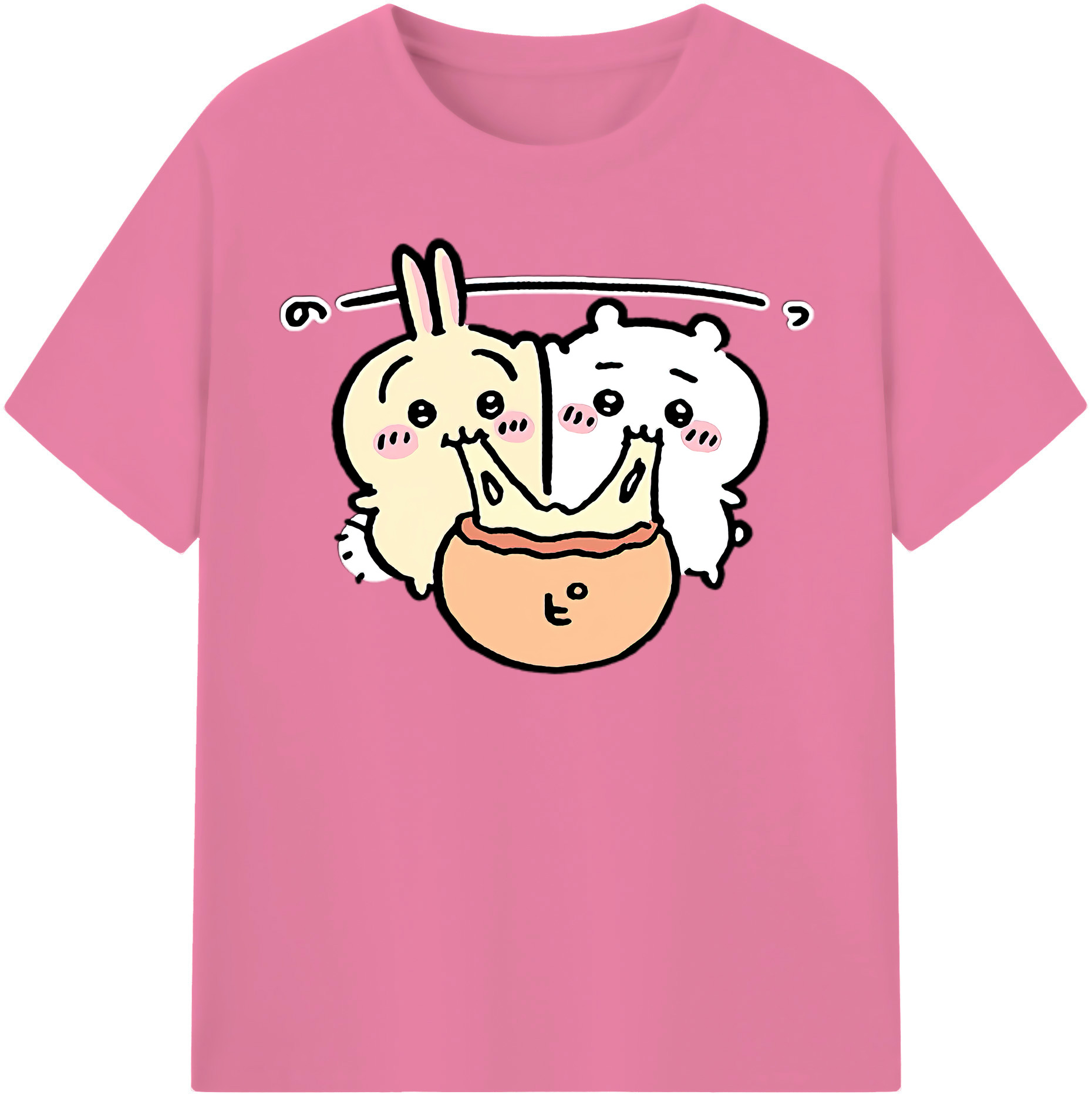 （画像用） ちいかわ うさぎ Chii-kawa usagi 綿100％半袖Tシャツ（フロントプリント）